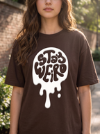 Brown Puff Printed Oversized T-shirt