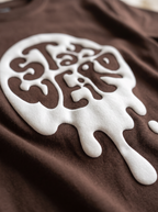 Brown Puff Printed Oversized T-shirt