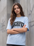 Streetwear Printed Oversized Lite Blue T-shirt