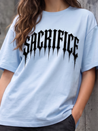 Streetwear Printed Oversized Lite Blue T-shirt