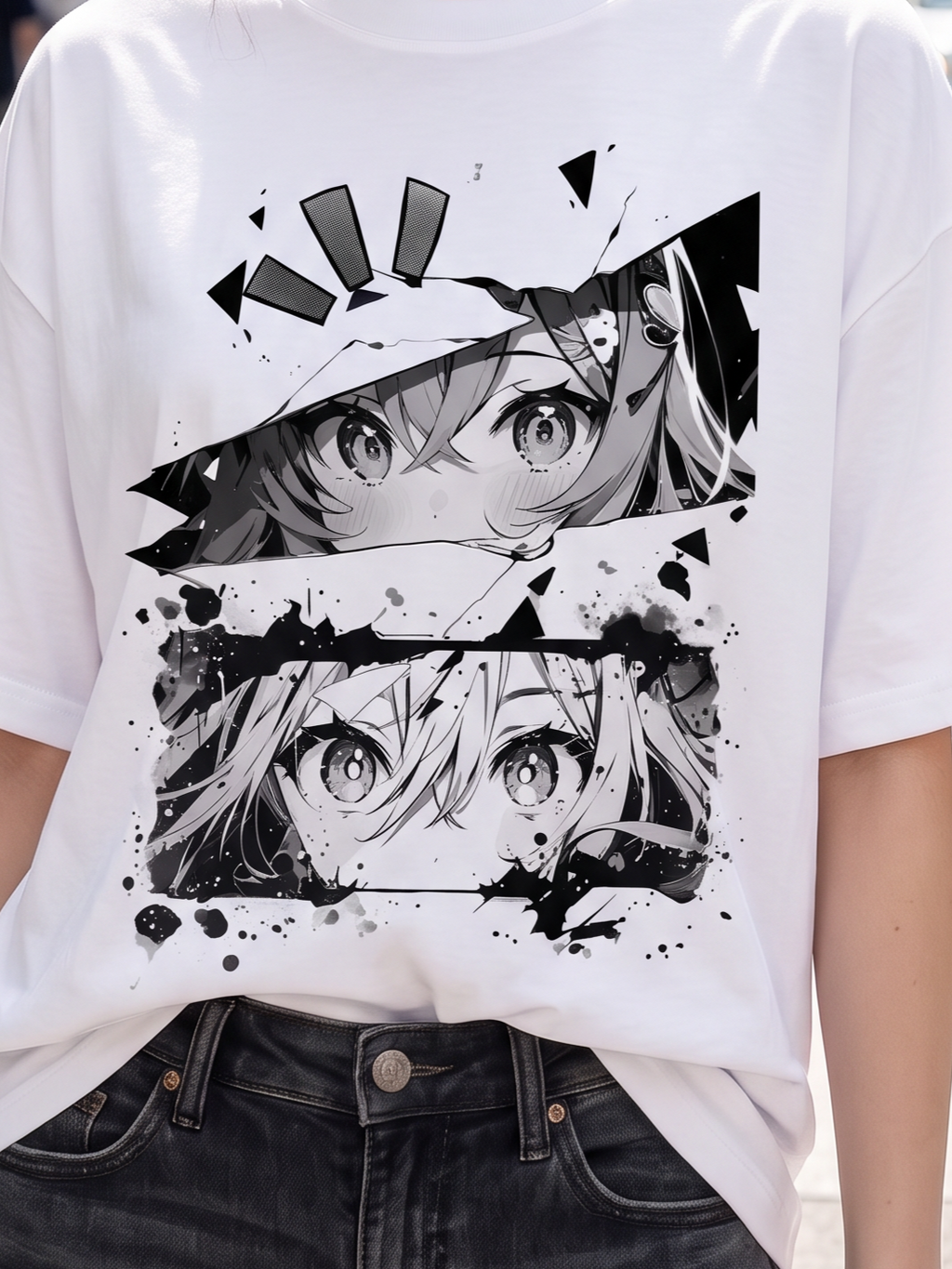 Streetwear Printed Oversized White T-shirt