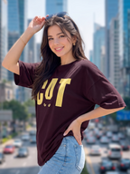 Wine streetwear Printed Oversized T-shirt
