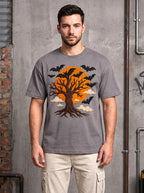 Grey Regular Fit T-shirt -Printed