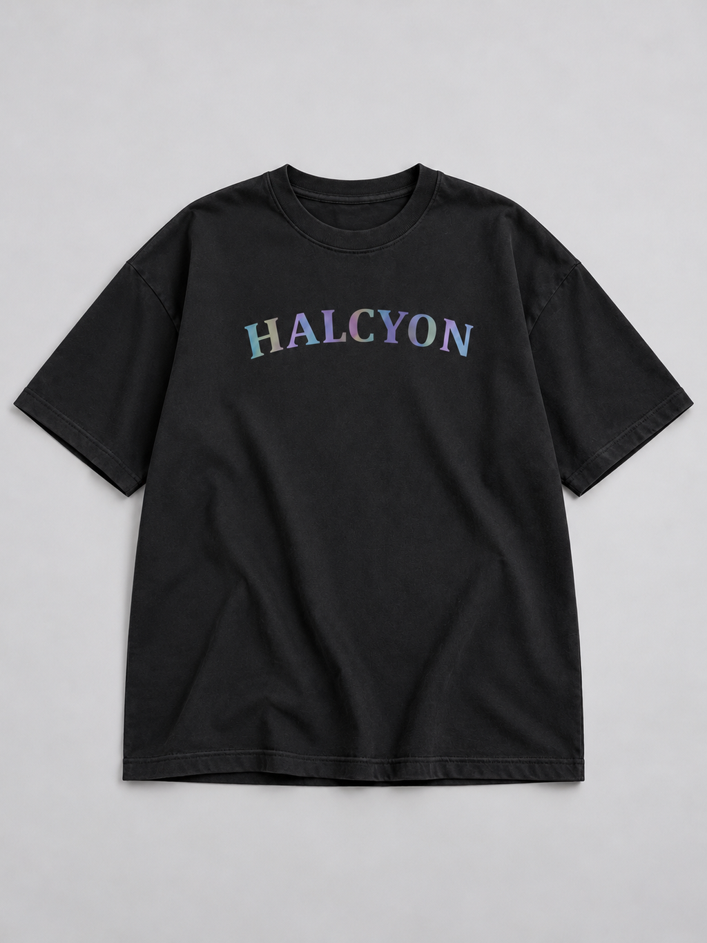 Black Halcyon Printed Oversized T-Shirt — front flat lay