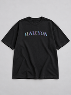 Black Halcyon Printed Oversized T-Shirt — front flat lay