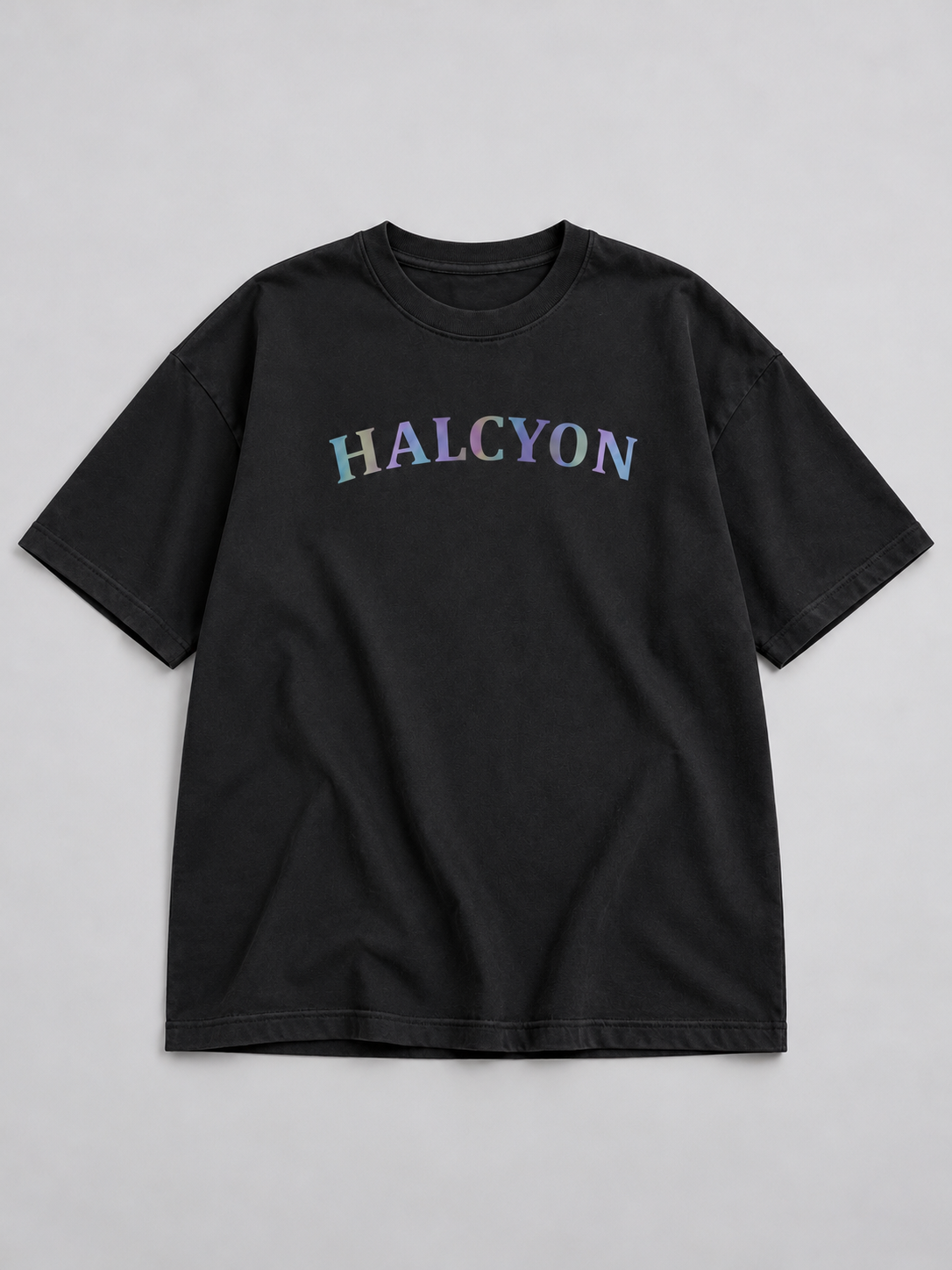 Black Halcyon Printed Oversized T-Shirt — front flat lay