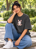 Grey Printed Oversized T-shirt
