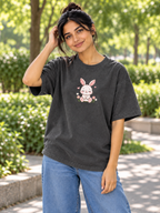 Grey Printed Oversized T-shirt