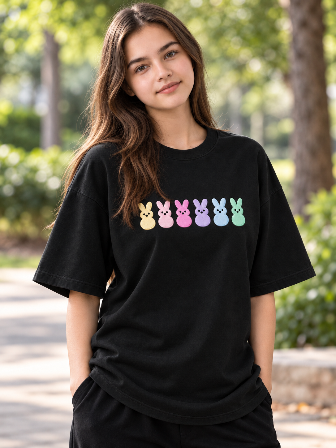 Black Printed Oversized T-Shirt