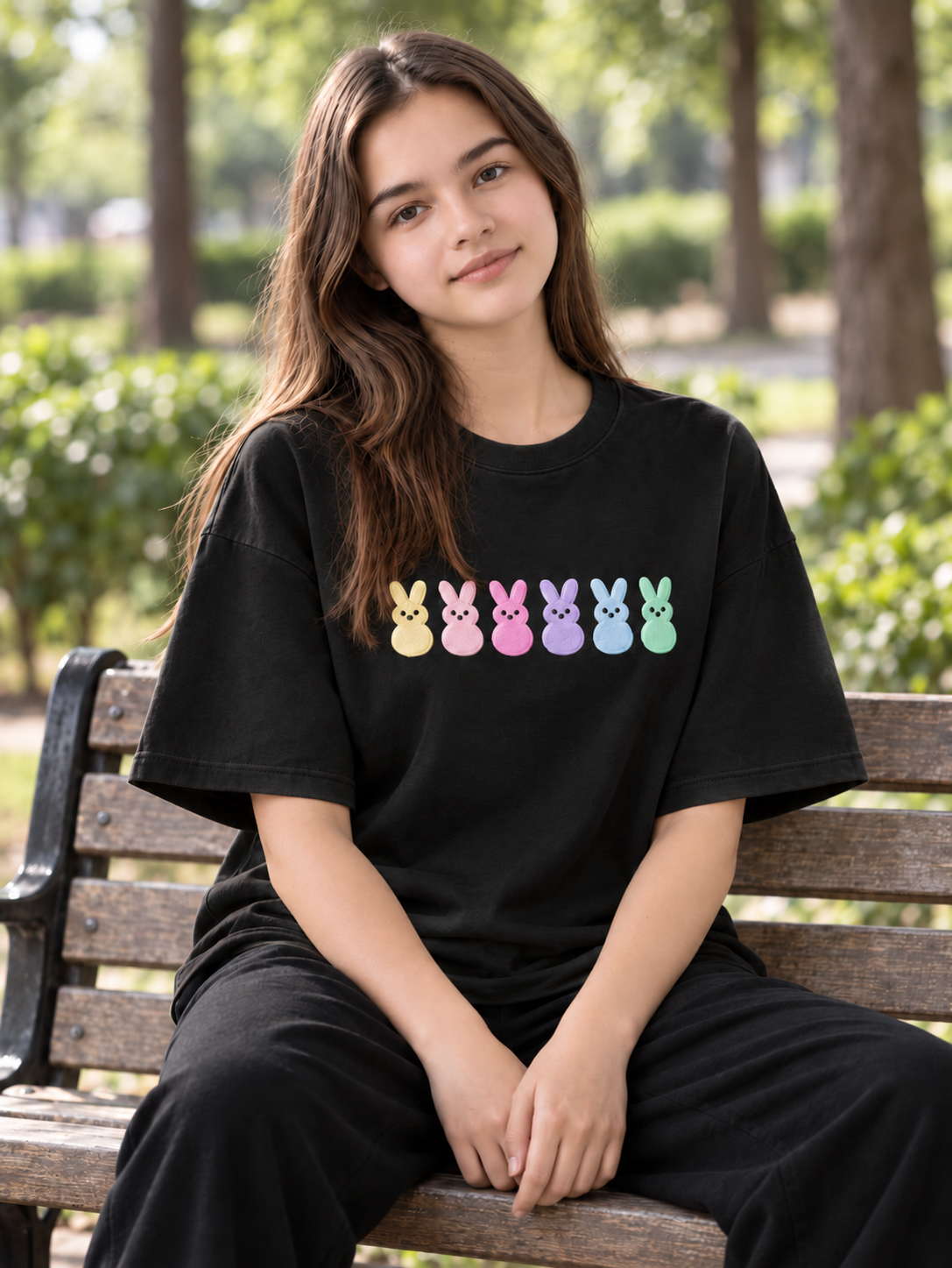 Black Printed Oversized T-Shirt