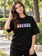 Black Printed Oversized T-Shirt