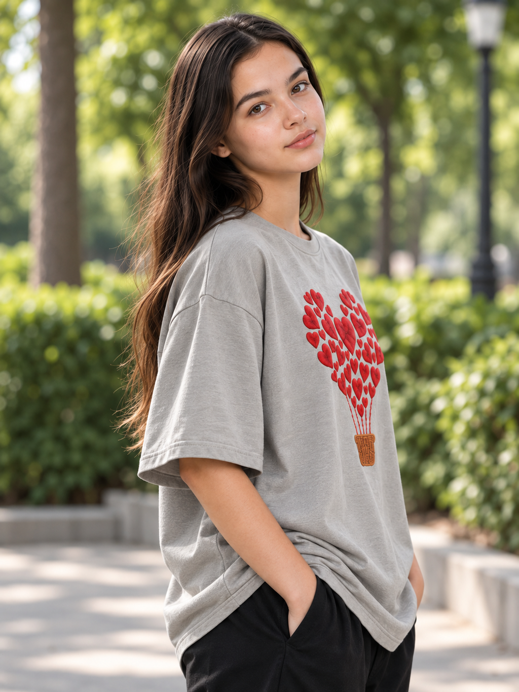 Smokey Grey Printed Oversized T-shirt