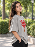 Smokey Grey Printed Oversized T-shirt