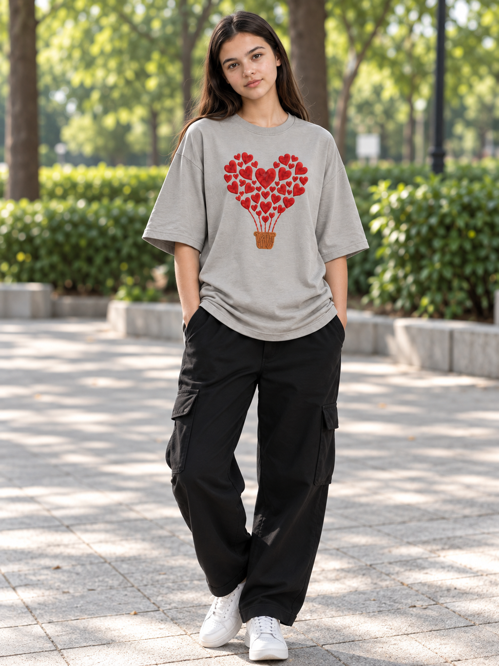 Smokey Grey Printed Oversized T-shirt