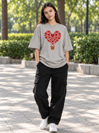 Smokey Grey Printed Oversized T-shirt