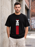 Black Oversized Fit T-shirt -Printed